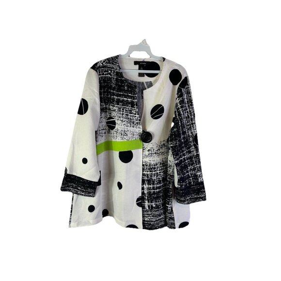 Ali Miles Mixed Media Button Shirt Jacket Whimsy Artsy - Picture 1 of 9